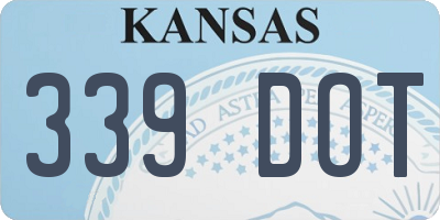 KS license plate 339DOT