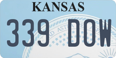 KS license plate 339DOW