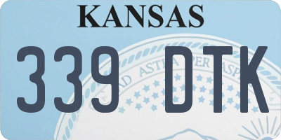KS license plate 339DTK