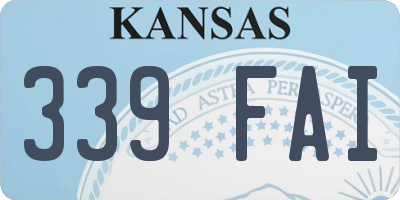 KS license plate 339FAI