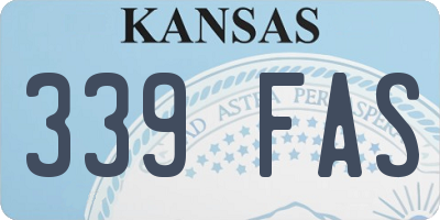 KS license plate 339FAS
