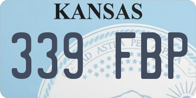 KS license plate 339FBP