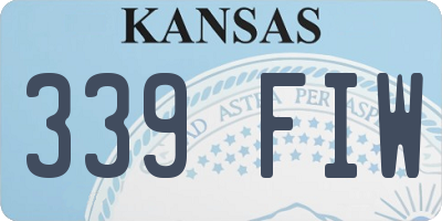 KS license plate 339FIW