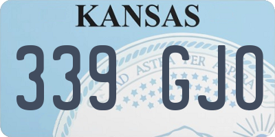KS license plate 339GJO
