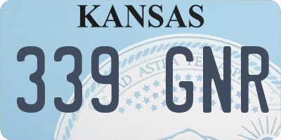 KS license plate 339GNR