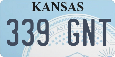 KS license plate 339GNT