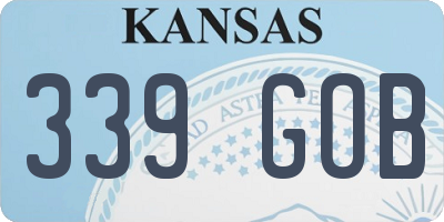 KS license plate 339GOB