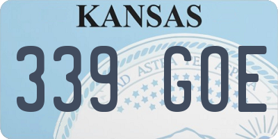 KS license plate 339GOE