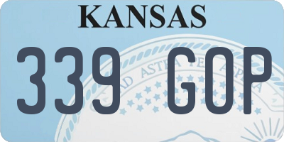 KS license plate 339GOP