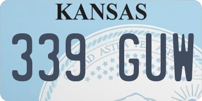 KS license plate 339GUW