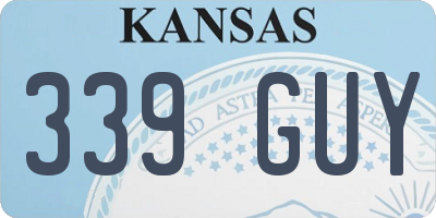 KS license plate 339GUY