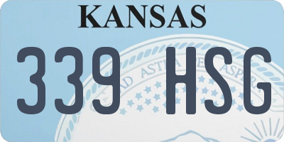 KS license plate 339HSG