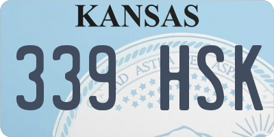 KS license plate 339HSK