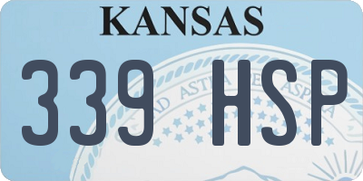 KS license plate 339HSP