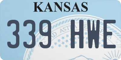 KS license plate 339HWE