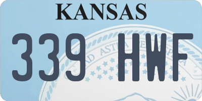 KS license plate 339HWF