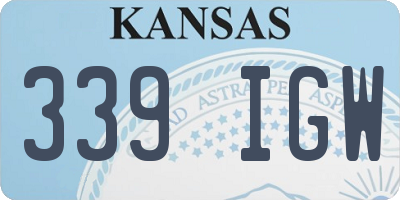 KS license plate 339IGW