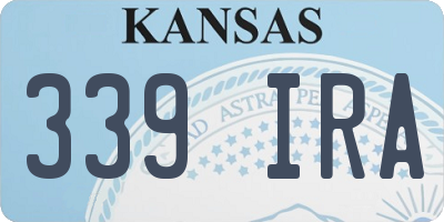 KS license plate 339IRA