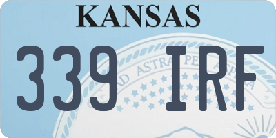 KS license plate 339IRF