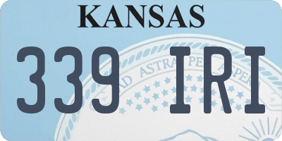 KS license plate 339IRI