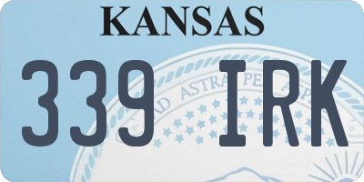 KS license plate 339IRK