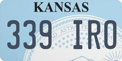 KS license plate 339IRO