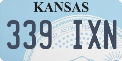 KS license plate 339IXN