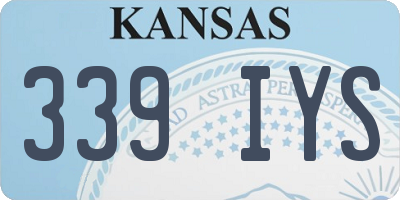 KS license plate 339IYS