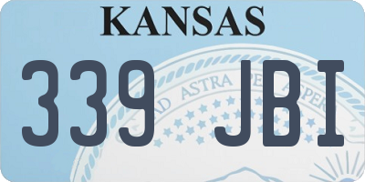 KS license plate 339JBI