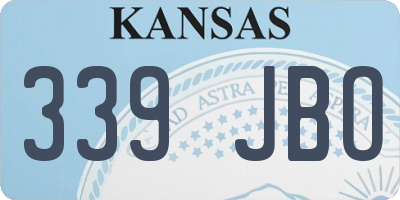 KS license plate 339JBO