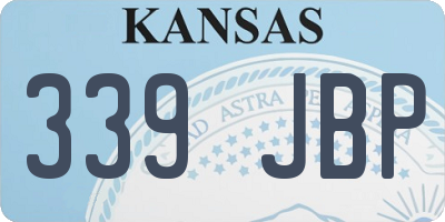 KS license plate 339JBP