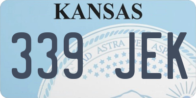 KS license plate 339JEK