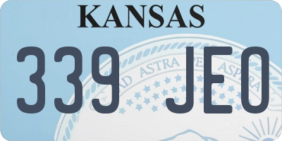KS license plate 339JEO