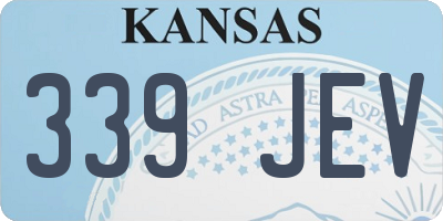 KS license plate 339JEV