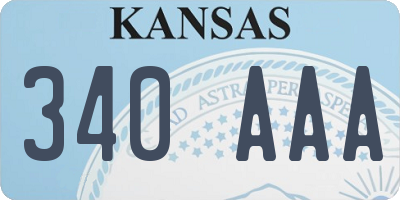 KS license plate 340AAA