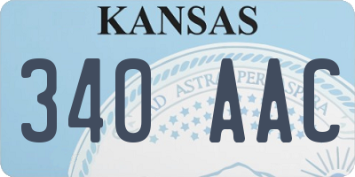 KS license plate 340AAC