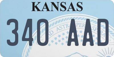 KS license plate 340AAD