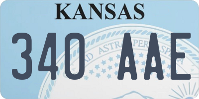 KS license plate 340AAE