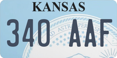 KS license plate 340AAF