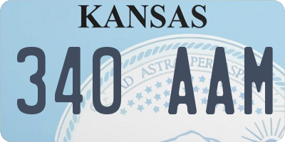 KS license plate 340AAM