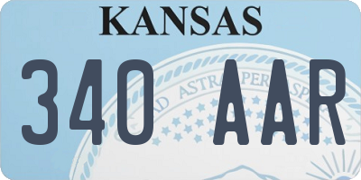 KS license plate 340AAR