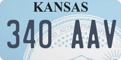 KS license plate 340AAV