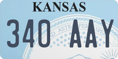 KS license plate 340AAY