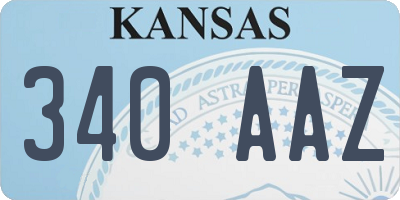 KS license plate 340AAZ