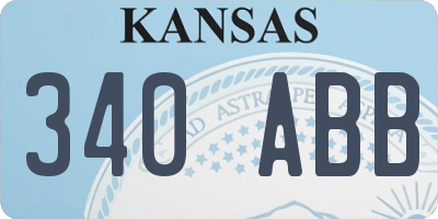 KS license plate 340ABB