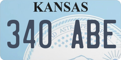 KS license plate 340ABE