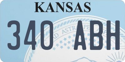 KS license plate 340ABH
