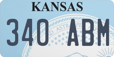 KS license plate 340ABM