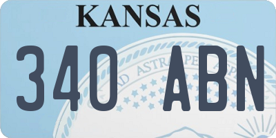 KS license plate 340ABN