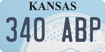KS license plate 340ABP